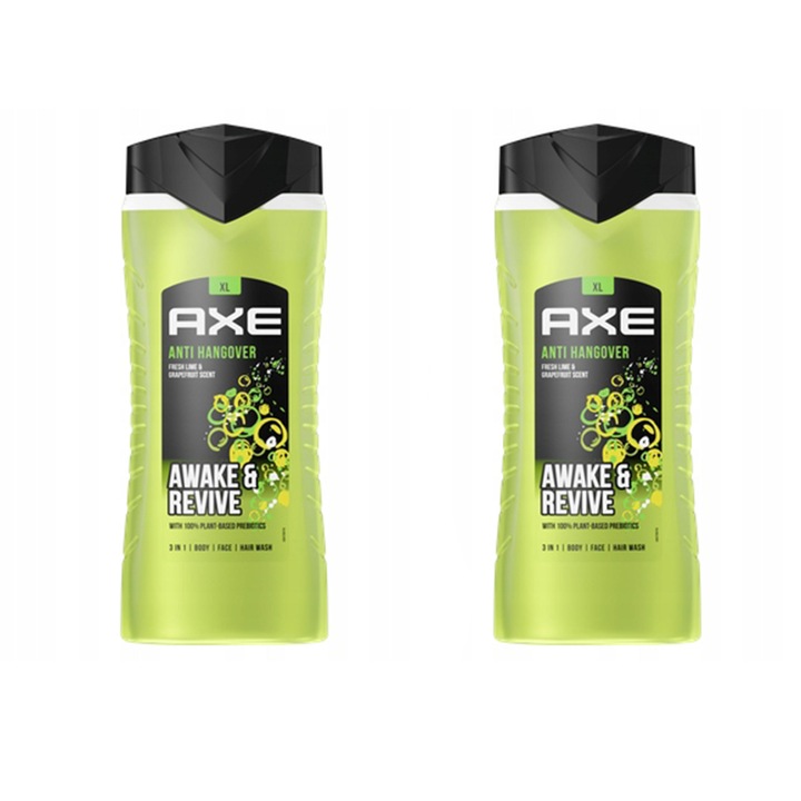2 db-os tusfürdő készlet, Axe, Anti Hangover, 800 ml