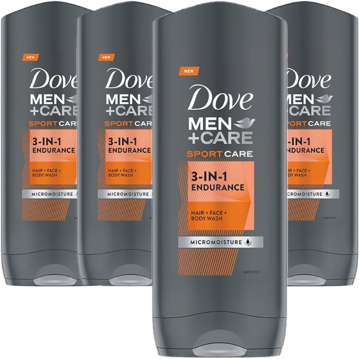 Set 4 geluri de dus, Dove, Men Care Sport, 400 ml