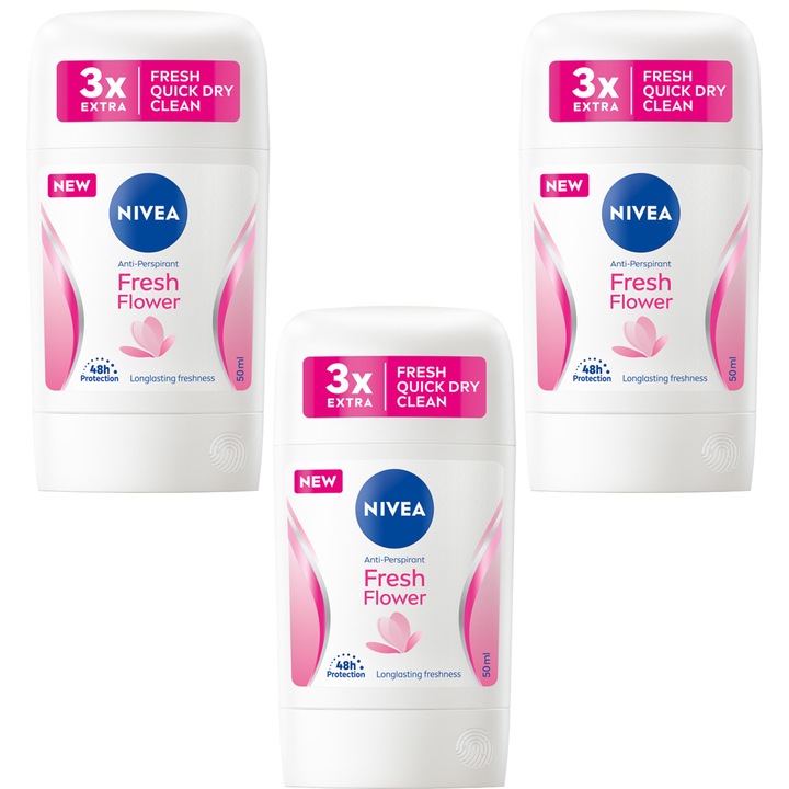 Set antiperspirante, Nivea, Fresh Flower, set 50mlx3