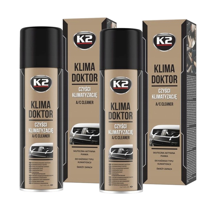 Set 2 x solutie curatare aer conditionat, K2 Klima Doktor, 500ml x 2