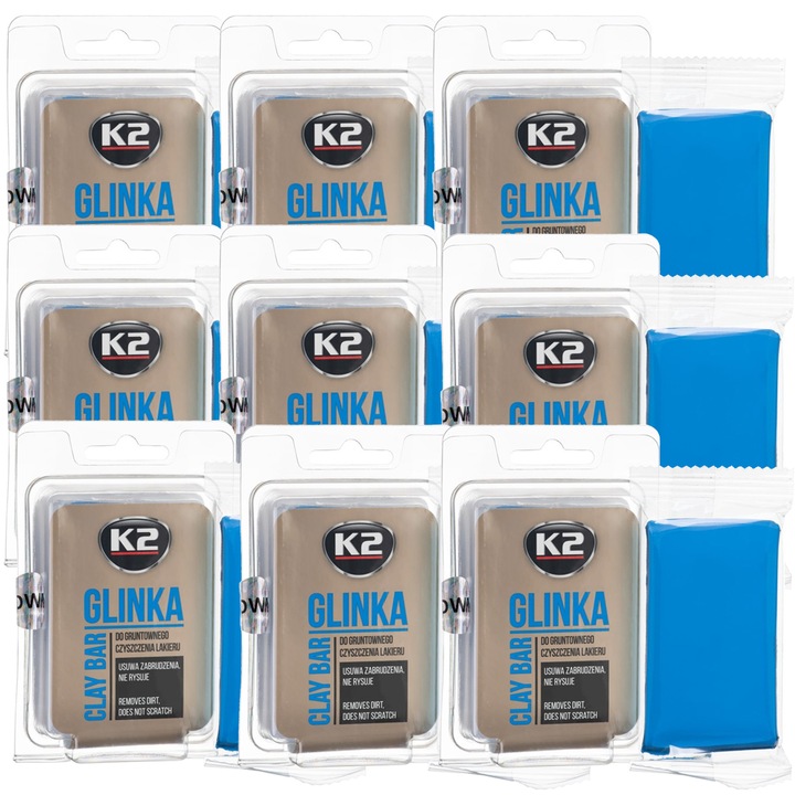 Комплект 9x глина за почистване на бои, K2, 60g