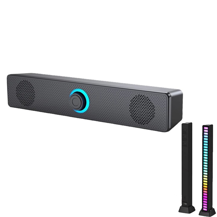 PC високоговорител, Soundbar Gaming, Bluetooth 5.3, 9D Surround, черен