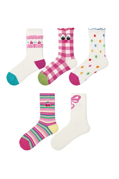 Sosete dama, bumbac, multicolor, 35-41, set 5 perechi