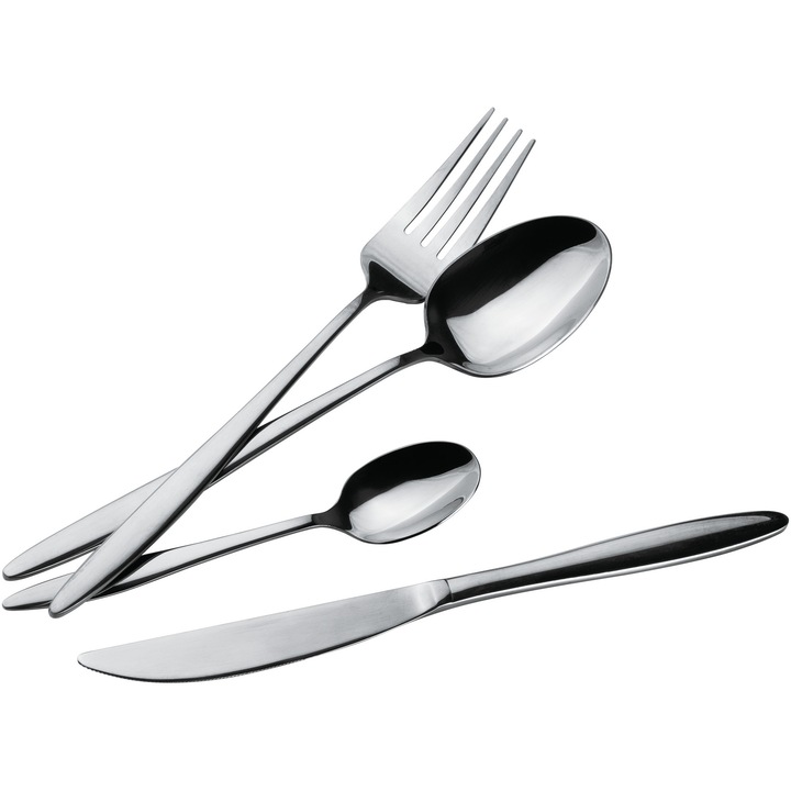 Комплект 24 прибора Berlinger Haus, Неръждаема стомана, Сребрист