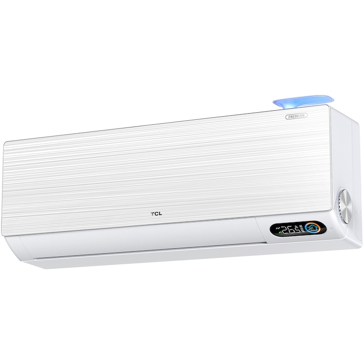 Aparat de aer conditionat TCL FreshIN TAC-12CHSD/FBI, WiFi, 12000 BTU, Clasa A+++, Smart Inverter, Incalzire, Fast Cooling & Heating, Functie ECO, I-Feel, Mod Sleep, Flux de aer 360°, Filtru QuadruPuri, Fresh O2