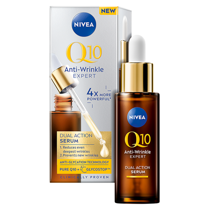 Serum NIVEA Q10 Dual-Action antirid si anti-glicatie, 30ml