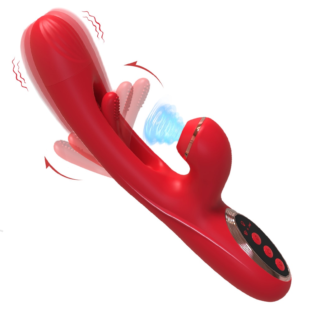 FairyKiss® Slap Vibrator Секс играчки, Супер оргазъм, Женски секс вибратор  с 3 различни вида стимулация, 10 режима на вибрация, Стимулатор за смучене  на клитора, Водоустойчив, Червен - eMAG.bg