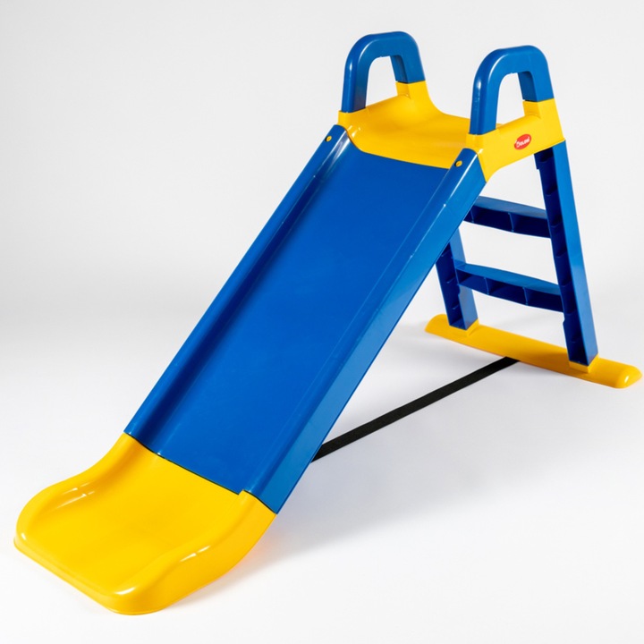 Детска пързалка Doloni, стабилна, със стълба, жълто-синя, 140см