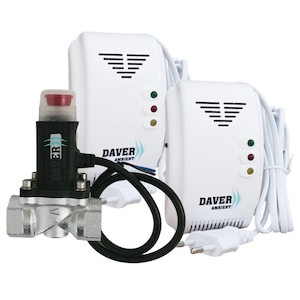 Sistem detectie gaz cu doi senzori cu alimentare la 220V/50Hz si o electrovalva de gaz de 3/4"cu comanda la 12V, Daver