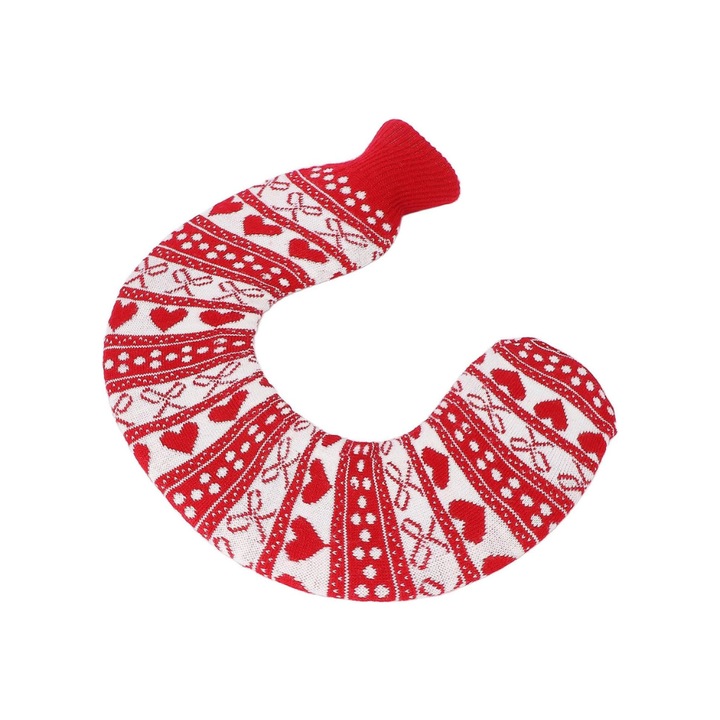 Грейка за гореща вода, Против болка, Изработена от гума, Червен/Бял