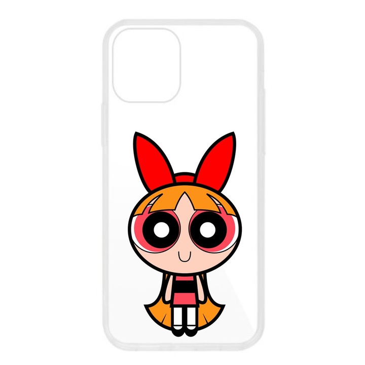 Husa compatibila cu Apple iPhone 12 Mini Silicon Transparenta Model Powerpuff Girls Blossom