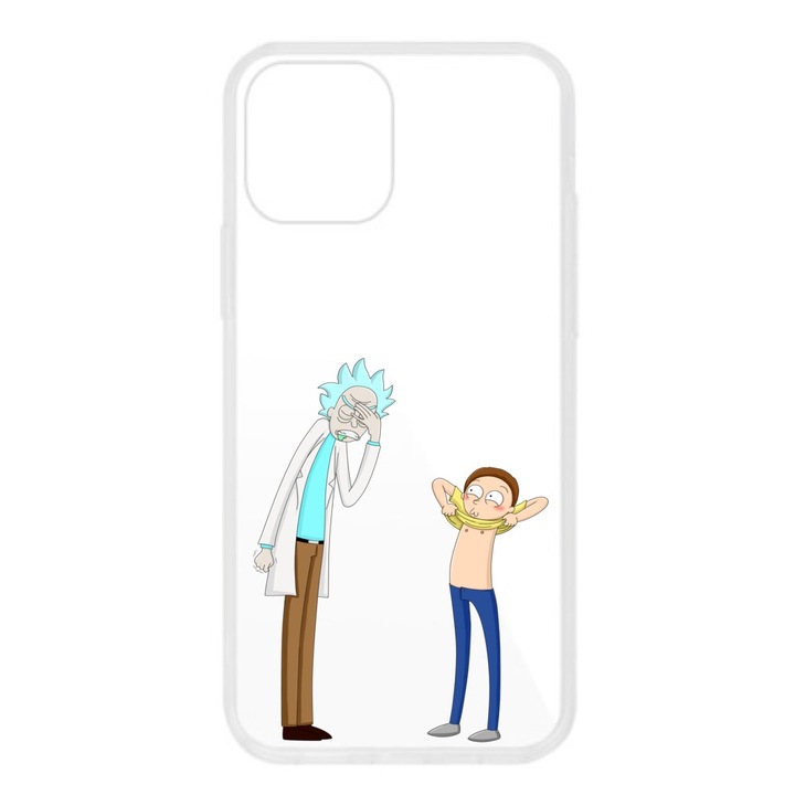 Калъф, съвместим с Apple iPhone 12 Pro Силиконов прозрачен модел Рик и Морти Fun