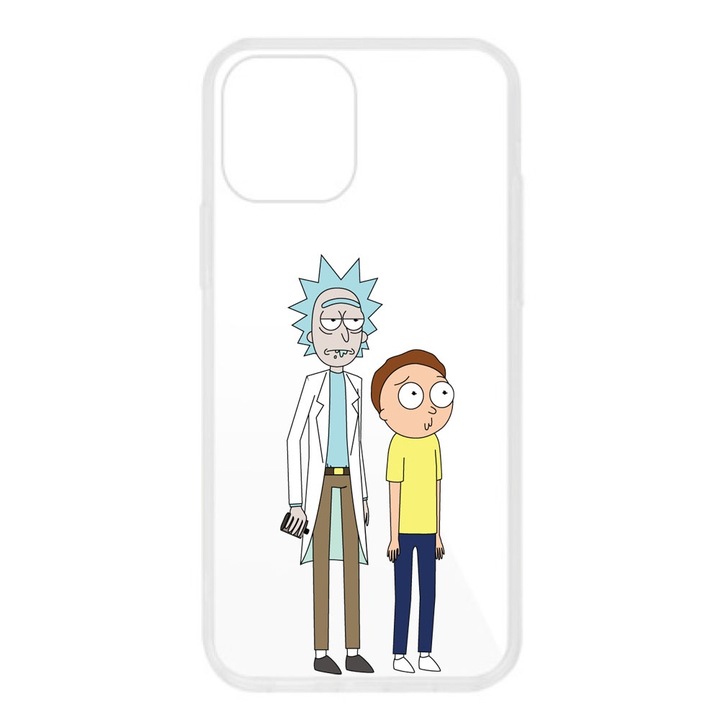 Кейс, съвместим с Apple iPhone 12 Pro Max Силиконов прозрачен модел Rick And Morty Bored