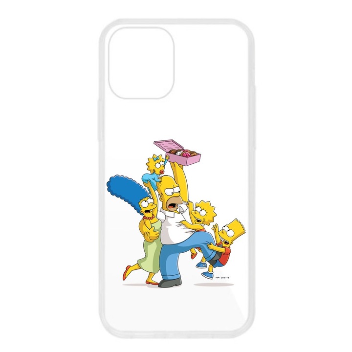 Кейс, съвместим с Apple iPhone 13 Mini Silicone Transparent Model Simpson Family