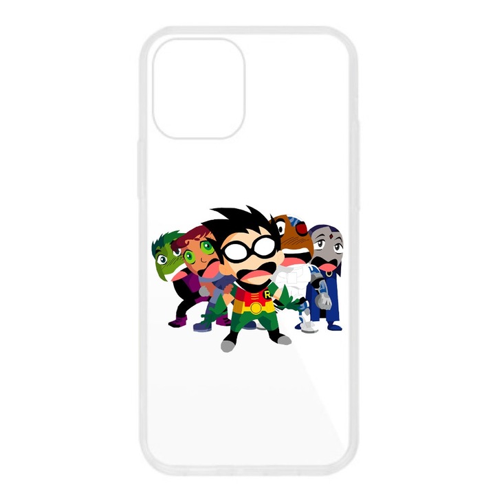 Кейс, съвместим с Apple iPhone 12 Mini Silicone Transparent Teen Titans модел