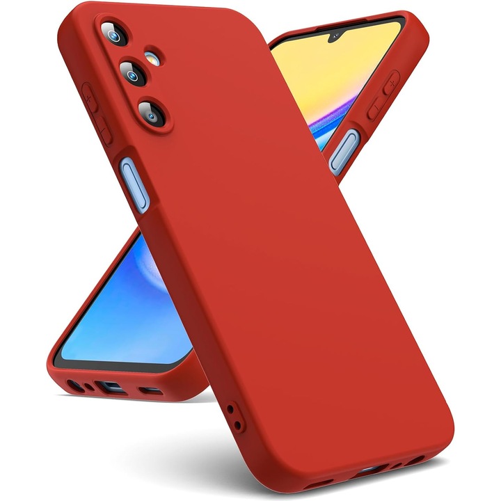 Husa Soft Touch, slim, ALC Mobile, anti soc, compatibila cu Samsung Galaxy A55, Rosu Tpu