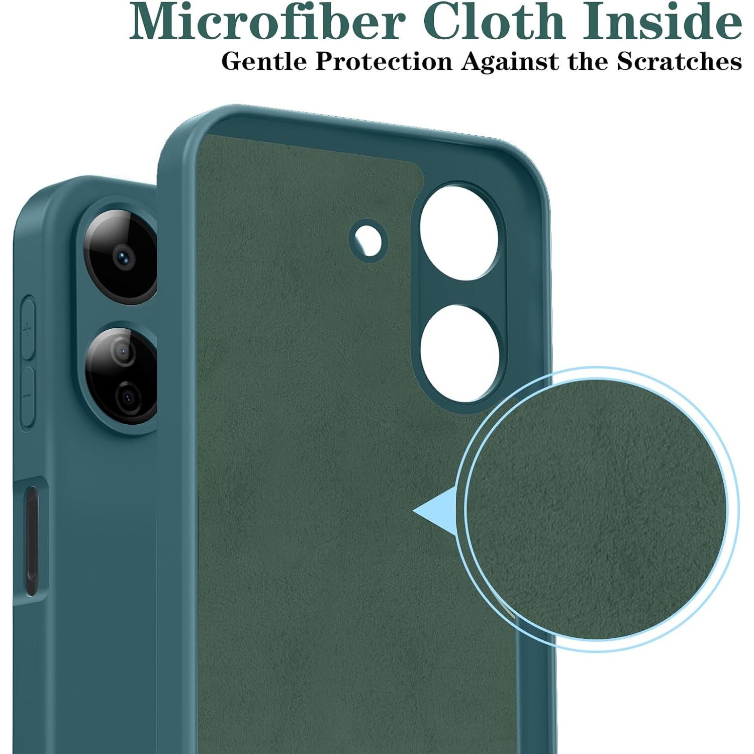Husa Soft Touch, slim, ALC Mobile, anti soc, compatibila cu Xiaomi Redmi 13C, Verde Inchis Tpu