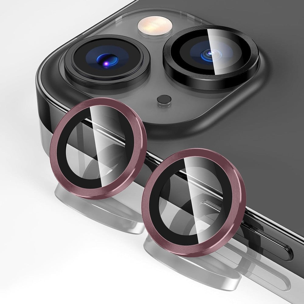 Folie Protectie Lentile Camera compatibila cu iPhone 13 / iPhone 13 Mini, CASEY STUDIOS™ MaxDefense+, Ultra HD, Protectie Profesionala Camere 3D, Anti Amprente, Anti Zgarieturi, Anti Socuri, Roz