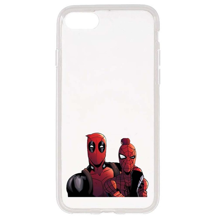 Husa compatibila cu Apple iPhone 7 compatibila cu Apple iPhone 8 compatibila cu Apple iPhone SE 2020/2022 Silicon Transparenta Model Deadpool Friendship