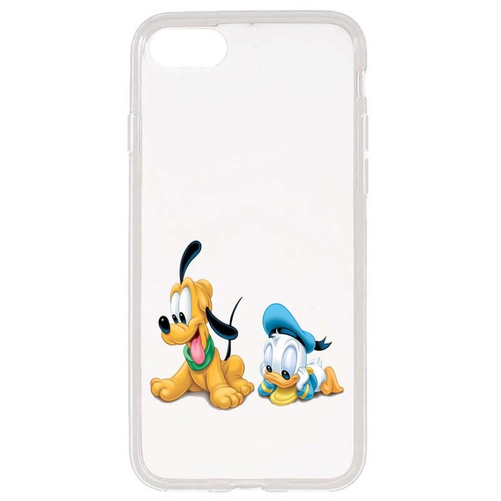 Husa compatibila cu Apple iPhone 7 compatibila cu Apple iPhone 8 compatibila cu Apple iPhone SE 2020/2022 Silicon Transparenta Model Mickey Mouse Pluto And Donald Duck