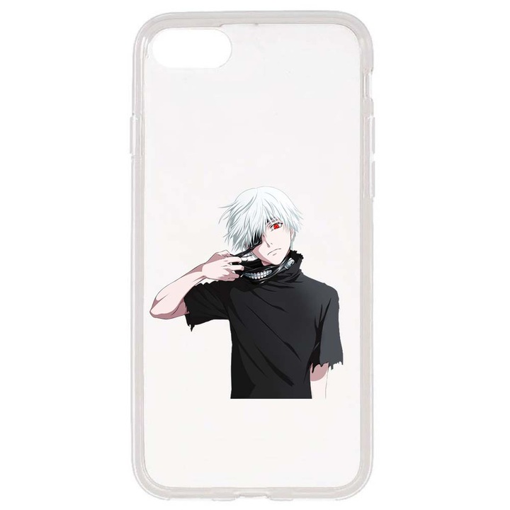 Husa compatibila cu Apple iPhone 7 compatibila cu Apple iPhone 8 compatibila cu Apple iPhone SE 2020/2022 Silicon Transparenta Model Tokyo Ghoul Kaneki Ken