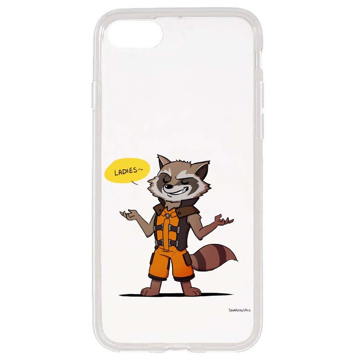 Husa compatibila cu Apple iPhone 7 compatibila cu Apple iPhone 8 compatibila cu Apple iPhone SE 2020/2022 Silicon Transparenta Model Rocket