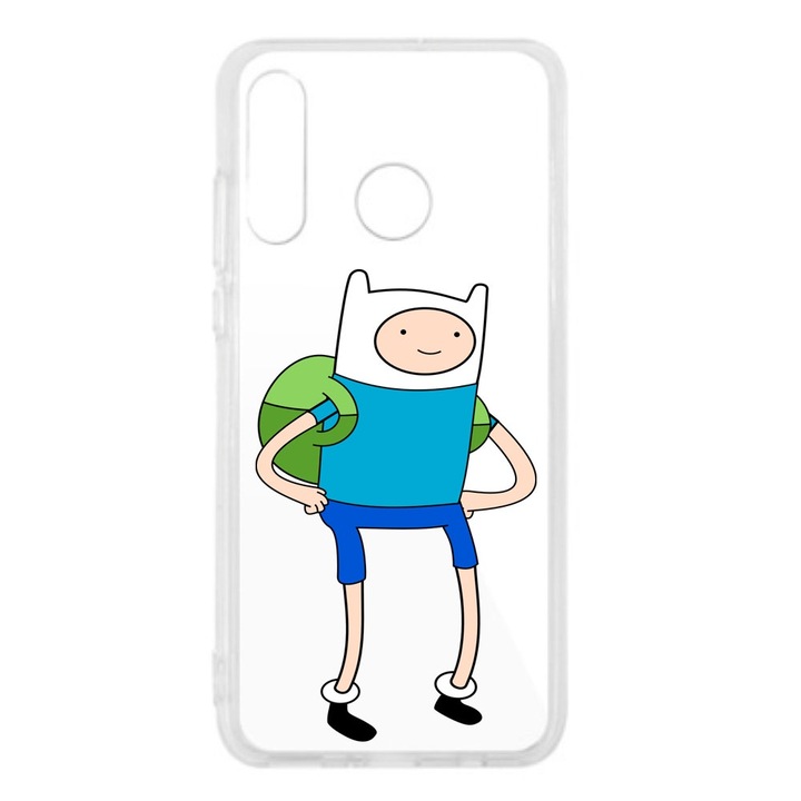 Кейс съвместим с Huawei P30 Lite Силиконов прозрачен модел Adventure Time Finn