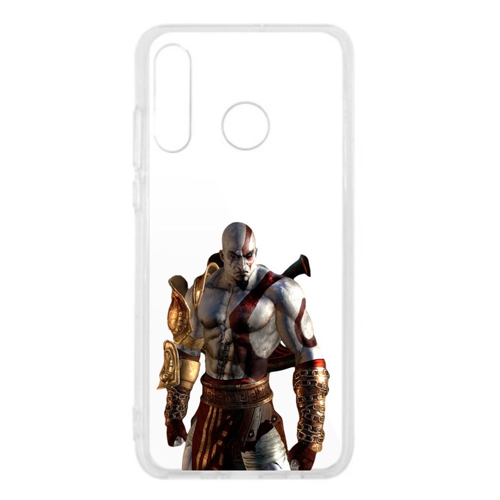 Капак, съвместим с Huawei P30 Lite Silicone Transparent God Of War Kratos Model