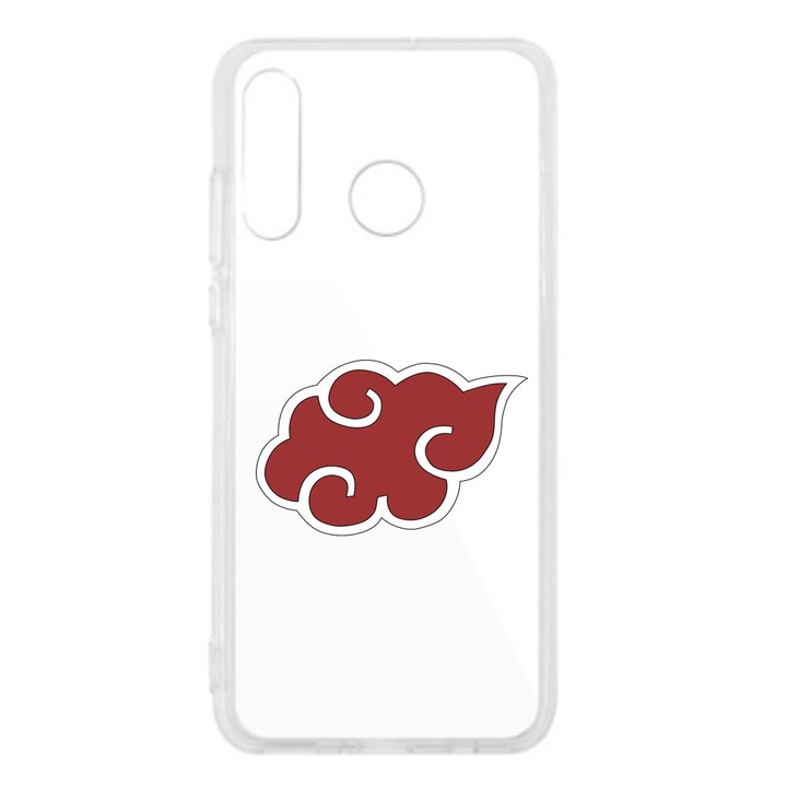 Капак, съвместим с Huawei P30 Lite Silicone Transparent Model Naruto Akatsuki
