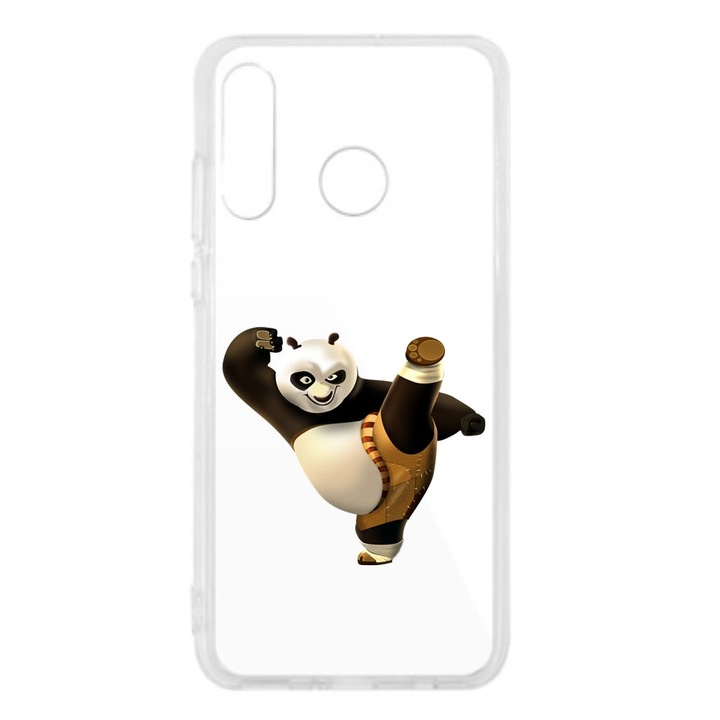 Кейс съвместим с Huawei P30 Lite Силиконов прозрачен модел Kungfu Panda