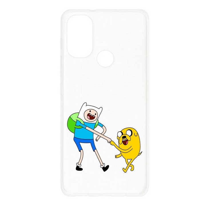Husa compatibila cu Motorola Moto G50 Silicon Transparenta Model Adventure Time Happy Finn And Jake