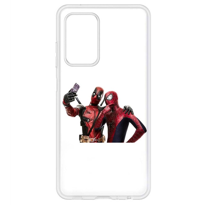 Кейс съвместим с Samsung Galaxy A53 5G Силиконов прозрачен модел Deadpool Selfie