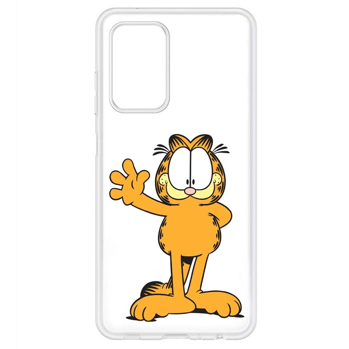 Кейс съвместим със Samsung Galaxy A53 5G Силиконов прозрачен модел Garfield Здравейте