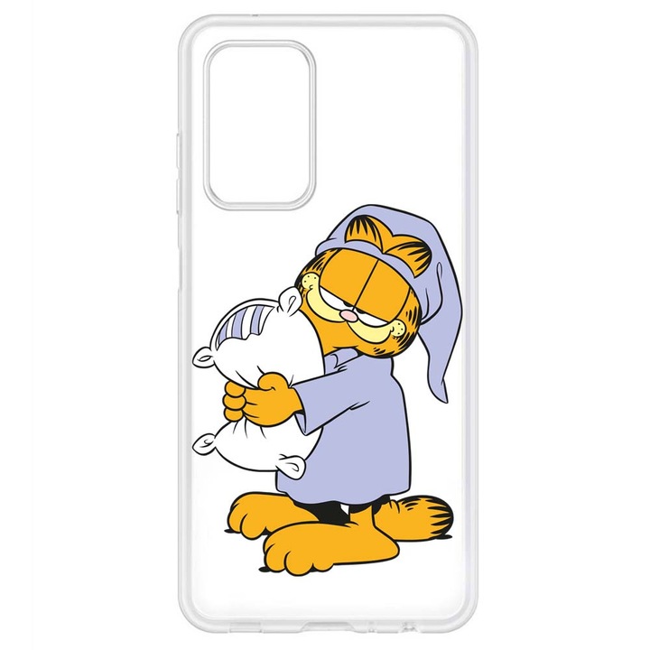 Кейс съвместим с Samsung Galaxy A41 Silicon Transparent Модел Garfield Sleepy