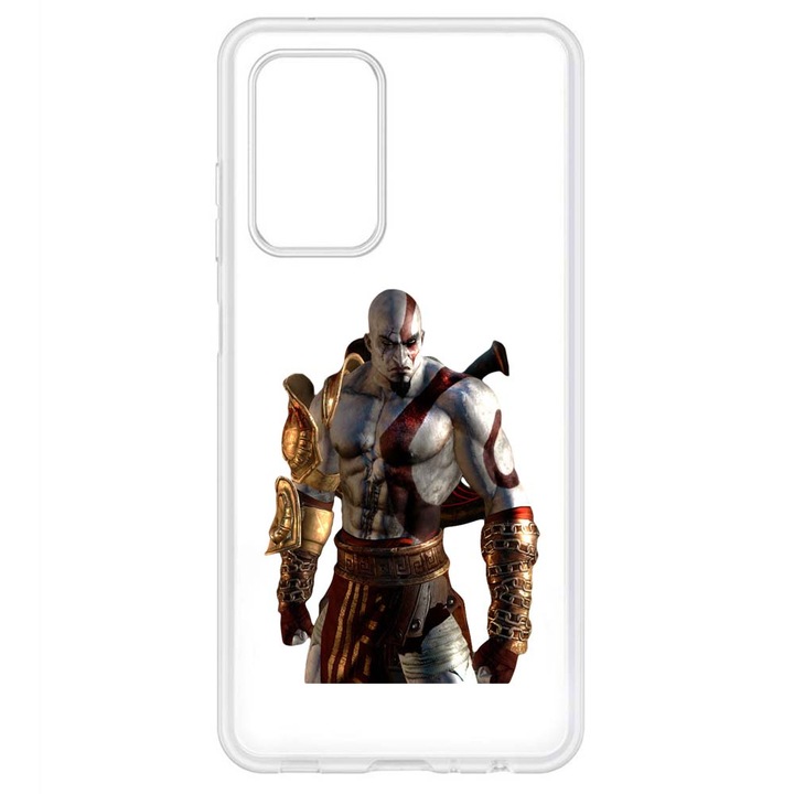Кейс съвместим с Samsung Galaxy A53 5G Silicon Transparent Model God Of War Kratos