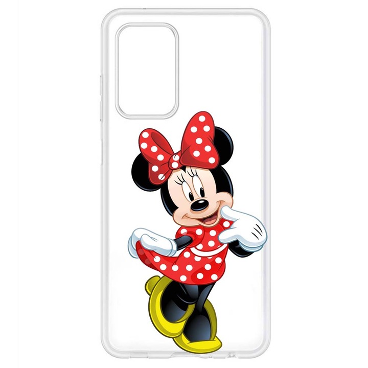 Husa compatibila cu Samsung Galaxy A72 si A72 5G Silicon Transparenta Model Mickey Mouse Minnie Dress
