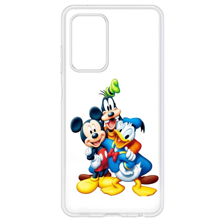 Калъф, съвместим с Samsung Galaxy A53 5G Silicon Transparent Model Mickey Mouse Goofy And Donald