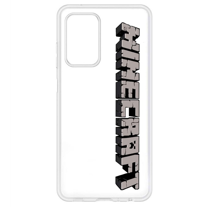 Калъф, съвместим с Samsung Galaxy A53 5G Силиконов прозрачен модел Minecraft Logo