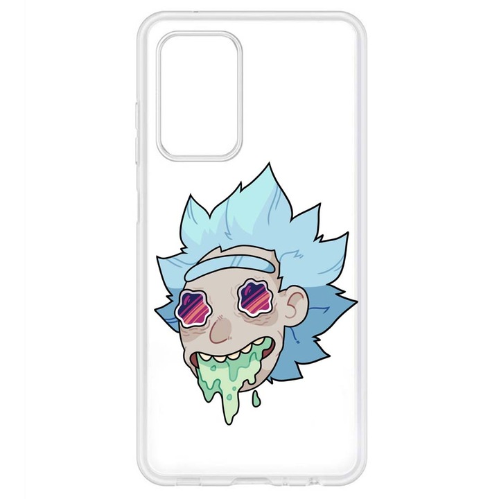 Husa compatibila cu Samsung Galaxy S20 Plus Silicon Transparenta Model Rick And Morty LSD