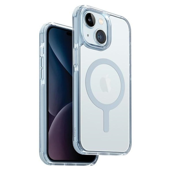 UNIQ etui Combat iPhone 15 Plus / 14 Plus 6.7" Maglick töltő jégkék tok