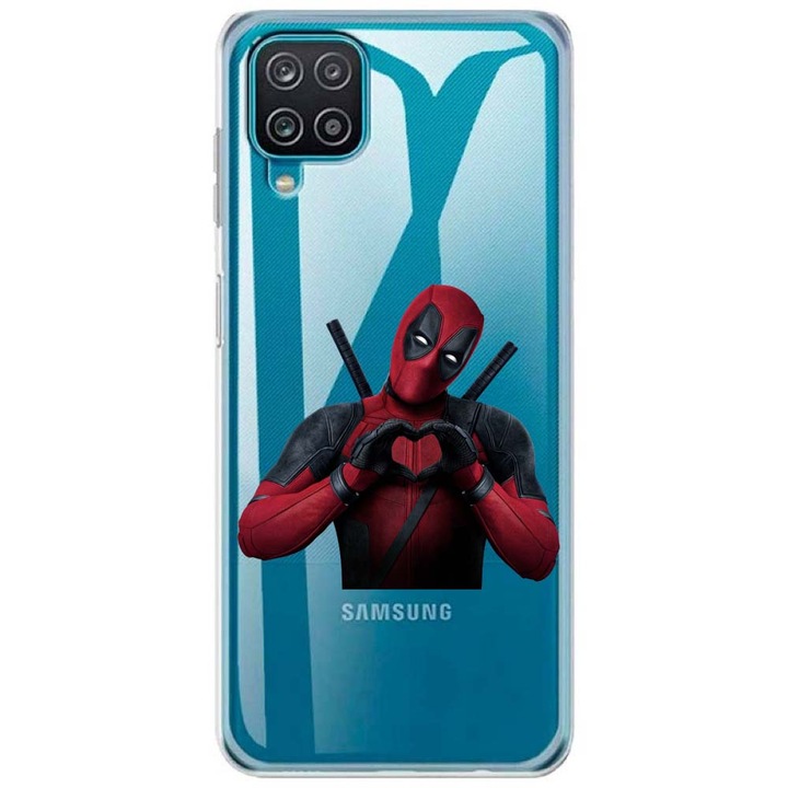 Husa compatibila cu Samsung Galaxy A42 5G Silicon Transparenta Model Deadpool Heart