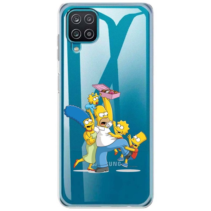 Husa compatibila cu Samsung Galaxy A22 4G Silicon Transparenta Model Simpson Family