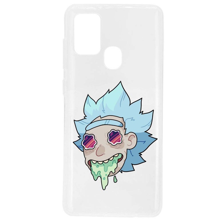 Кейс съвместим със силиконов прозрачен модел Samsung Galaxy A21s Rick And Morty LSD