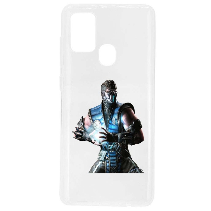 Кейс съвместим със силиконов прозрачен модел Samsung Galaxy A21s Mortal Kombat SubZero