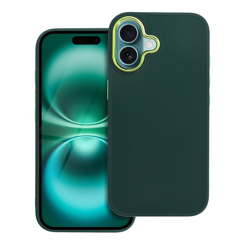 Husa compatibila Apple iPhone 16 Plus rezistenta la impact mediu, verde