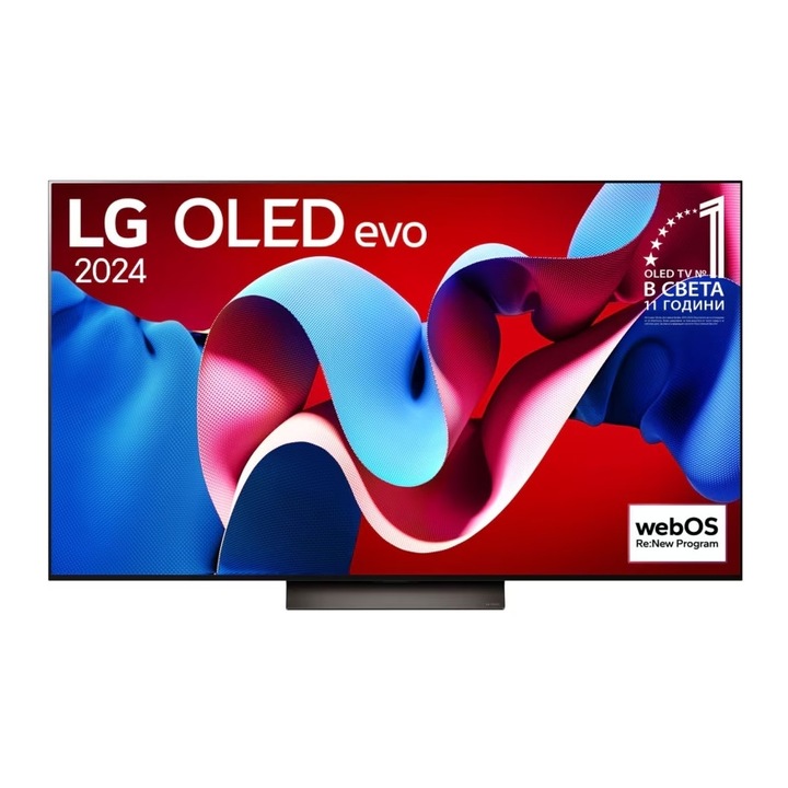 Телевизор LG OLED65C41LA, 65" UHD OLED evo, 4K (3840 x 2160), DVB-C/T2/S2, Full Cinema Screnn, Alpha 9 AI 4K Gen7, 144Hz, ThinQ AI, HDR10, VRR, NVIDIA G-SYNC, AMD FreeSync, Dolby Vision, Dolby Atmos, Wi-Fi, Bluetooth, HDMI, USB, Airplay 2, Mul OLED65C41LA