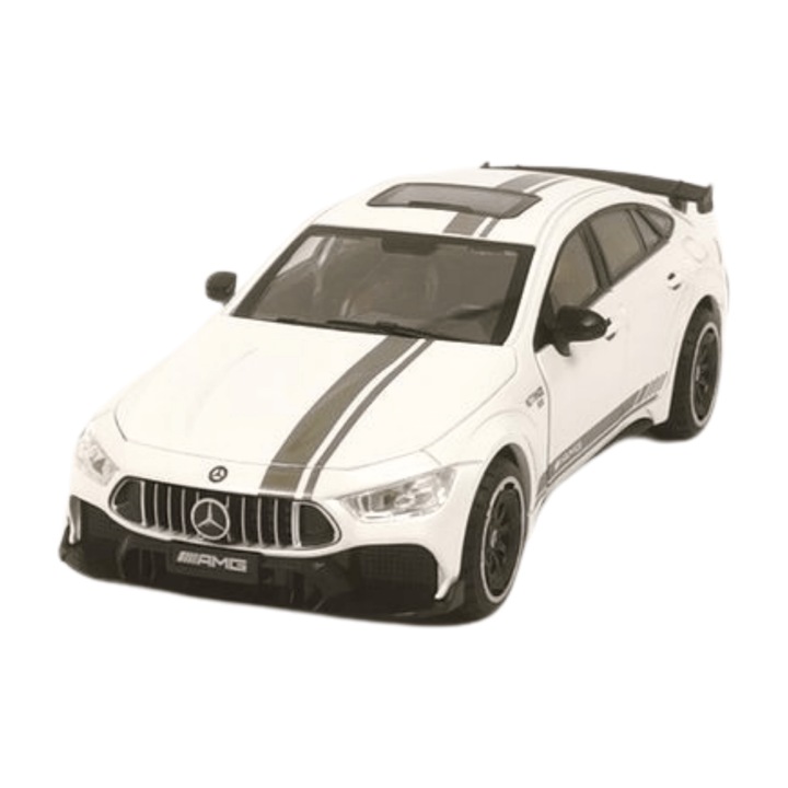 Masina metalica Mercedes-Benz AMG GT, alb, 1:24, fara ambalaj