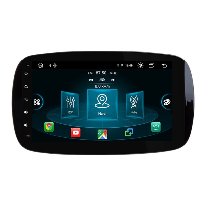 Multimédia navigációval ZT, MERCEDES BENZ SMART FORTWO C453, A453 2016-2022 NAVIGATION 9" /HIGH/, 4+2+16, 9764-hez