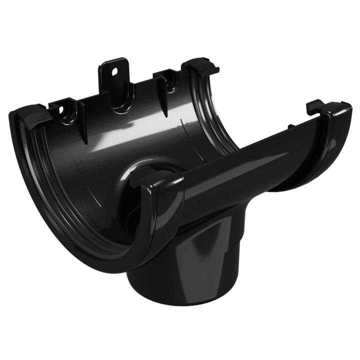 Снадка с дренаж Devorex, PVC система CLASSIC 120, Ø80, RAL 9017