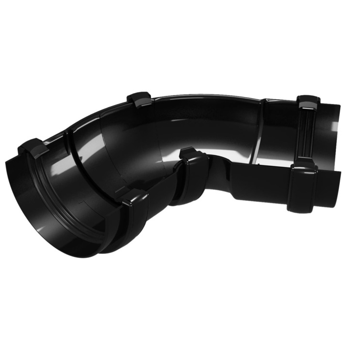 Универсален ъгъл за улук Devorex, PVC система CLASSIC 120, 60°-160°, RAL 9017